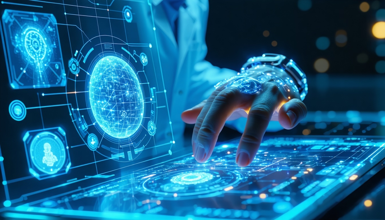 A futuristic representation of AI integrating with